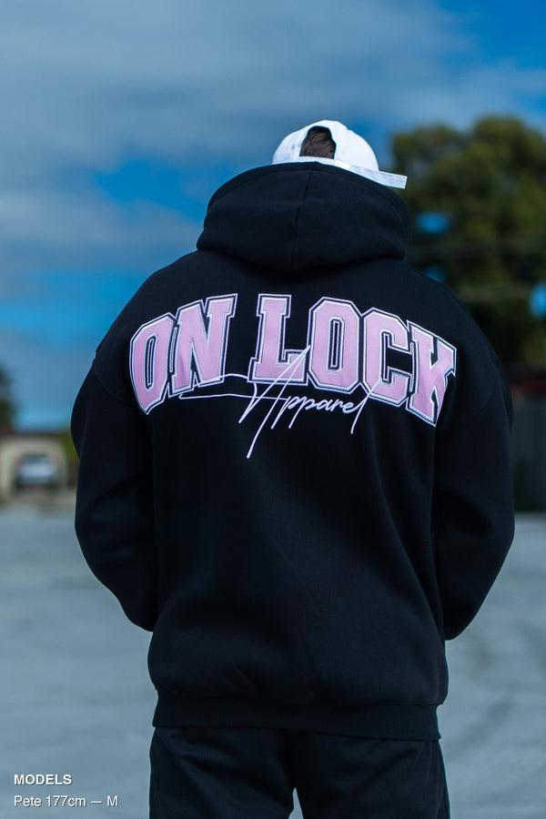 MONOLITH HOODIE - BLACK FT. PINK