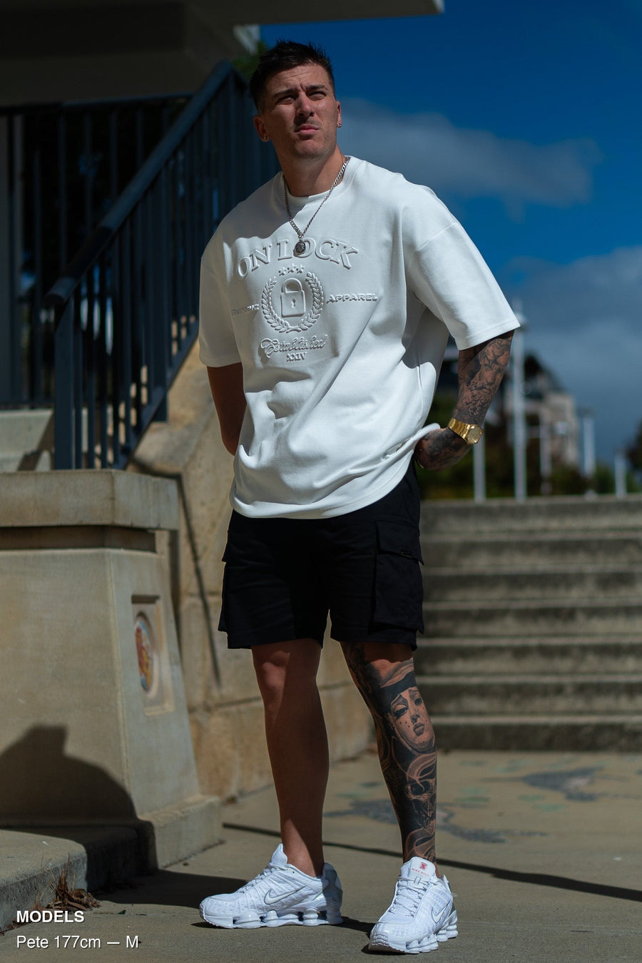 SUPREME TEE - SOFT WHITE EMBOSSED