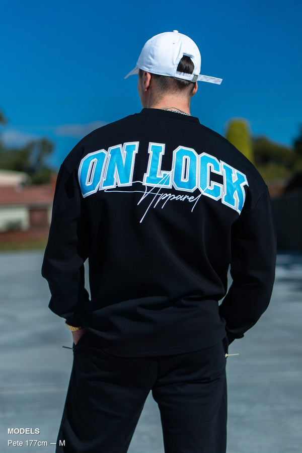 MONOLITH L/S TEE - BLACK FT. ARCTIC BLUE