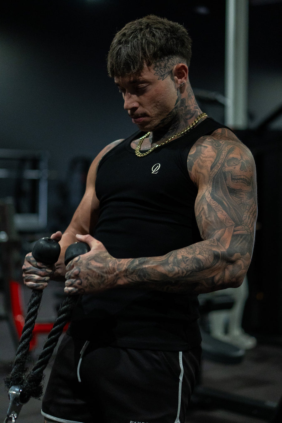 INITIAL BEATER - BLACK FT. CREAM - TANK TOPOn Lock Apparel