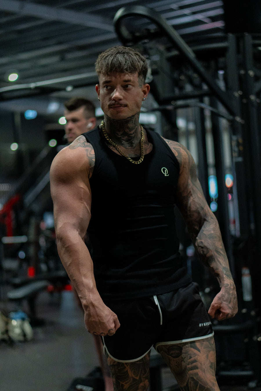 INITIAL BEATER - BLACK FT. CREAM - TANK TOPOn Lock Apparel