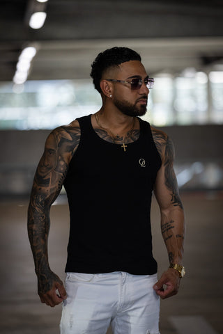 INITIAL BEATER - BLACK FT. CREAM - TANK TOPOn Lock Apparel35751852632849