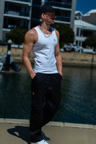 INITIAL BEATER - WHITE - TANK TOPOn Lock Apparel35751852858353
