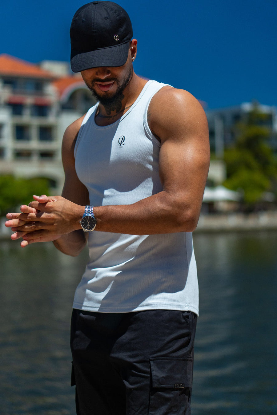 INITIAL BEATER - WHITE - TANK TOPOn Lock Apparel35751852858353