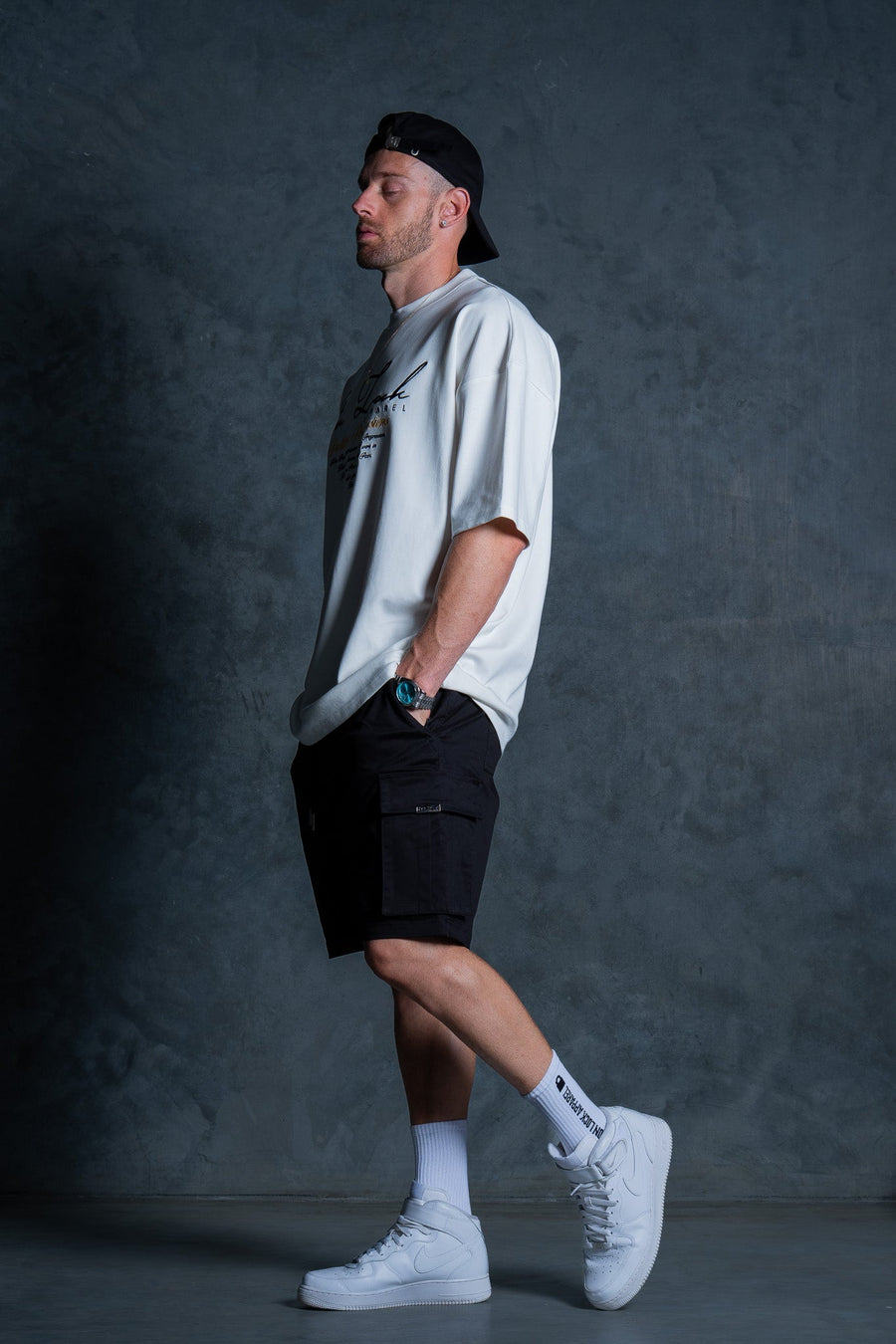 INITIAL CARGO SHORTS - BLACK - CARGO SHORTSOn Lock Apparel35751858379313