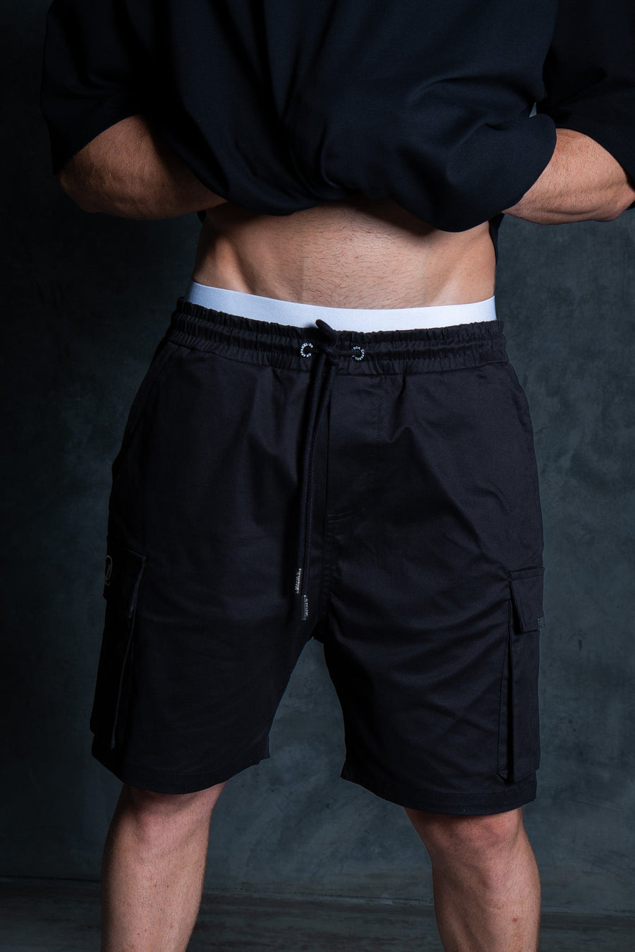 INITIAL CARGO SHORTS - BLACK - CARGO SHORTSOn Lock Apparel35751858379313