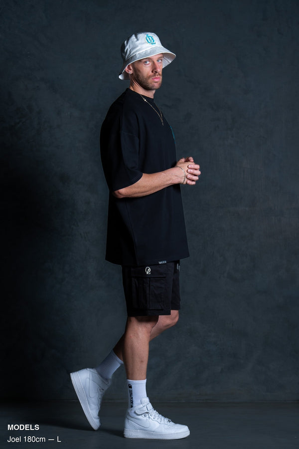 INITIAL CARGO SHORTS - BLACK