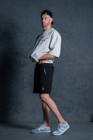 INITIAL SHORTS - BLACK FT. CREAM - SHORTSOn Lock Apparel35751857764753