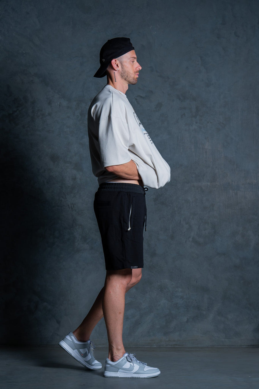 INITIAL SHORTS - BLACK FT. CREAM - SHORTSOn Lock Apparel35751857764753