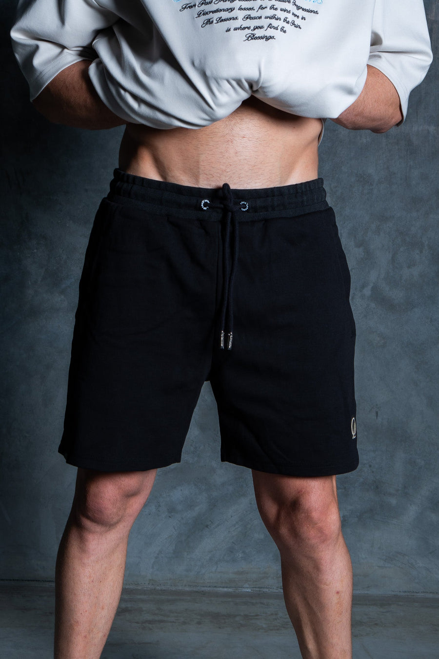 INITIAL SHORTS - BLACK FT. CREAM - SHORTSOn Lock Apparel35751857764753