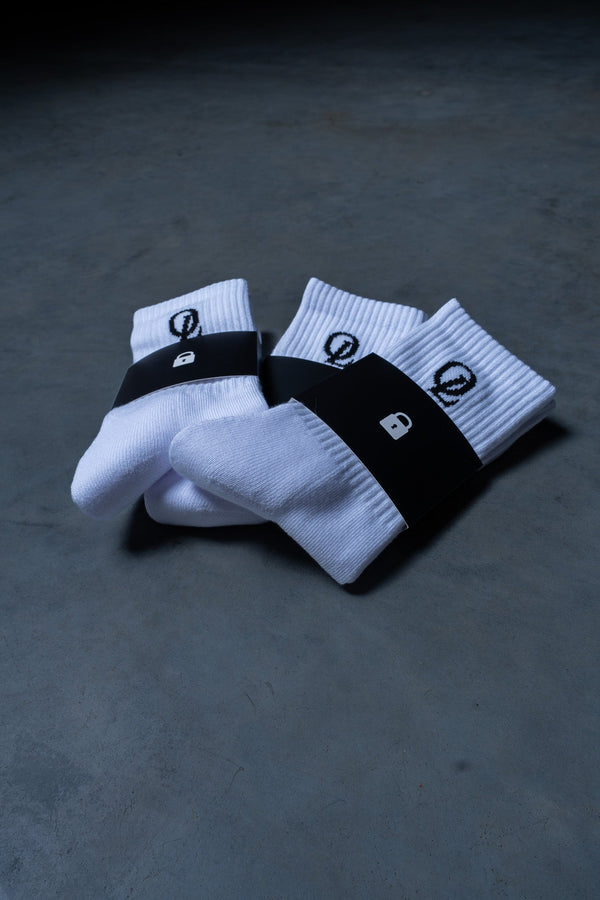 INITIAL SOCKS 3PK - WHITE