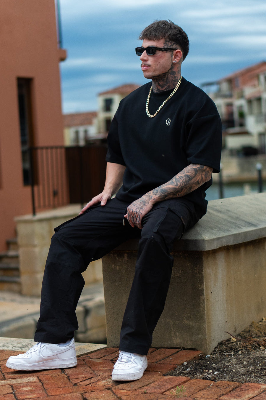 INITIAL TEE - BLACK FT. CREAM - TEESOn Lock Apparel