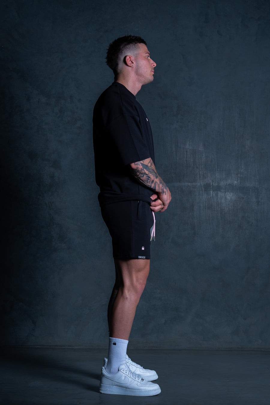 Lil Lock Shorts - Black Ft. Rose