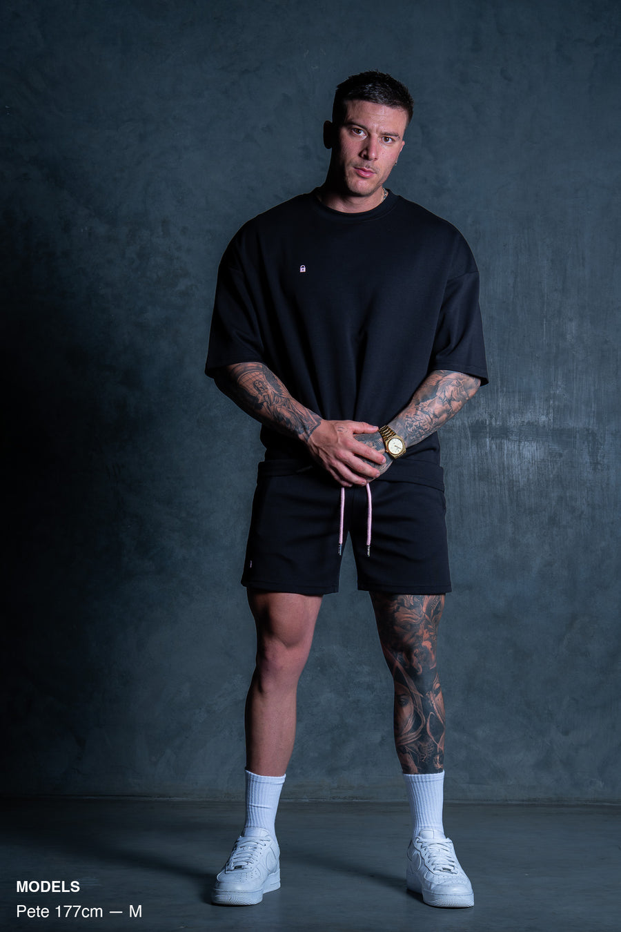 Lil Lock Shorts - Black Ft. Rose