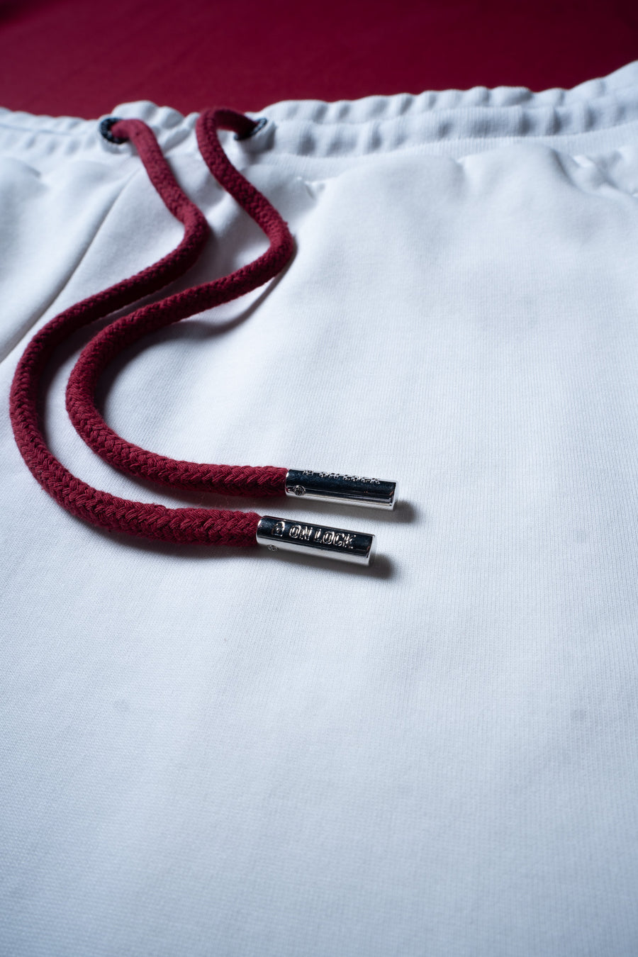Lil Lock Shorts - Soft White Ft. Blood Red