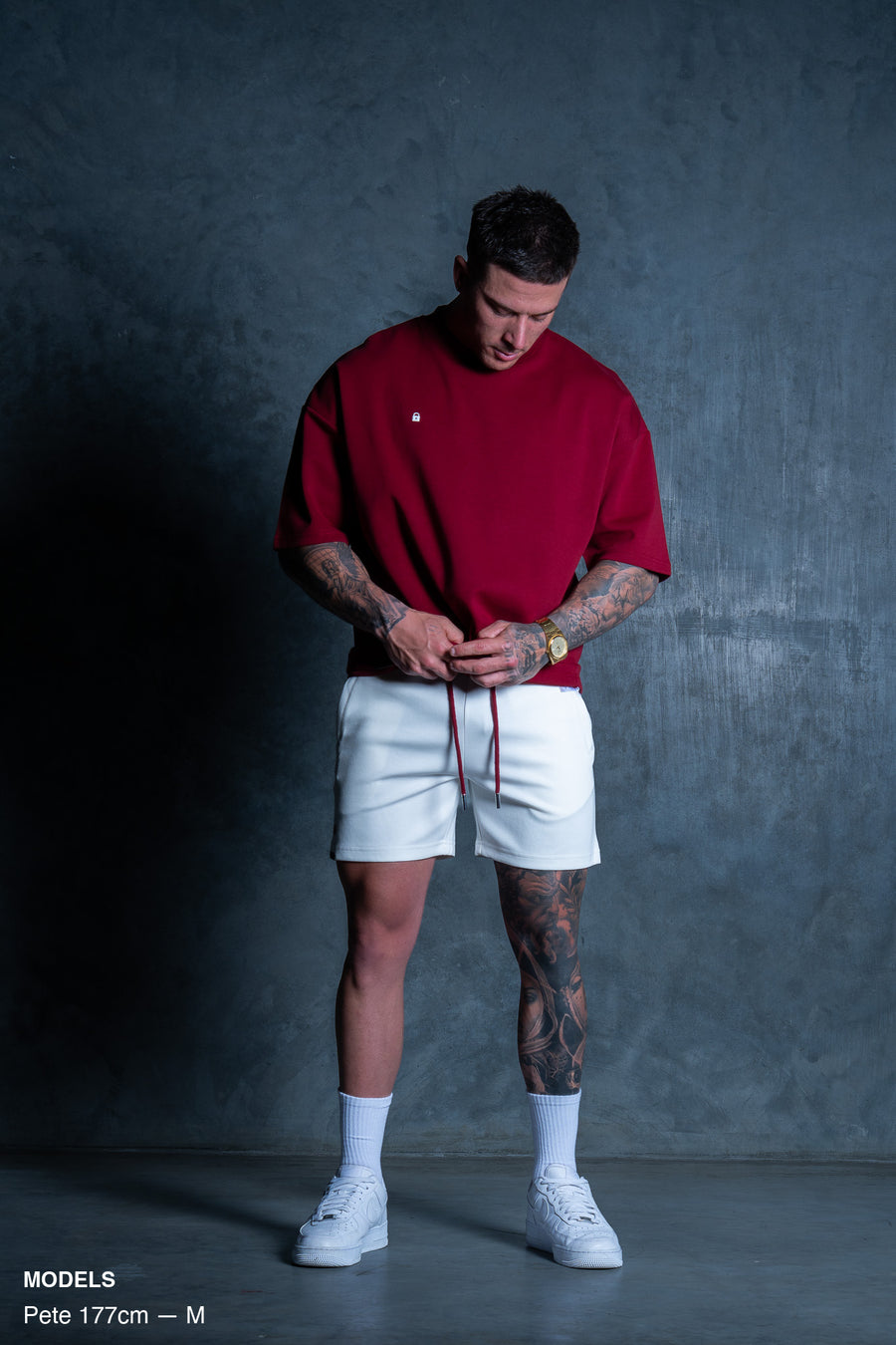 Lil Lock Shorts - Soft White Ft. Blood Red