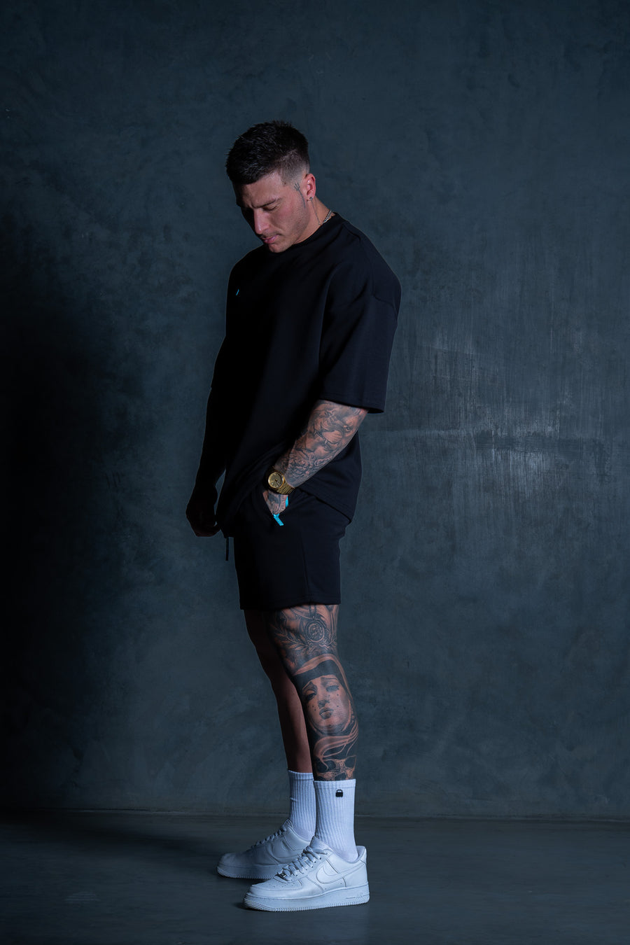 Lil Lock Tee - Black Ft. Baby Blue