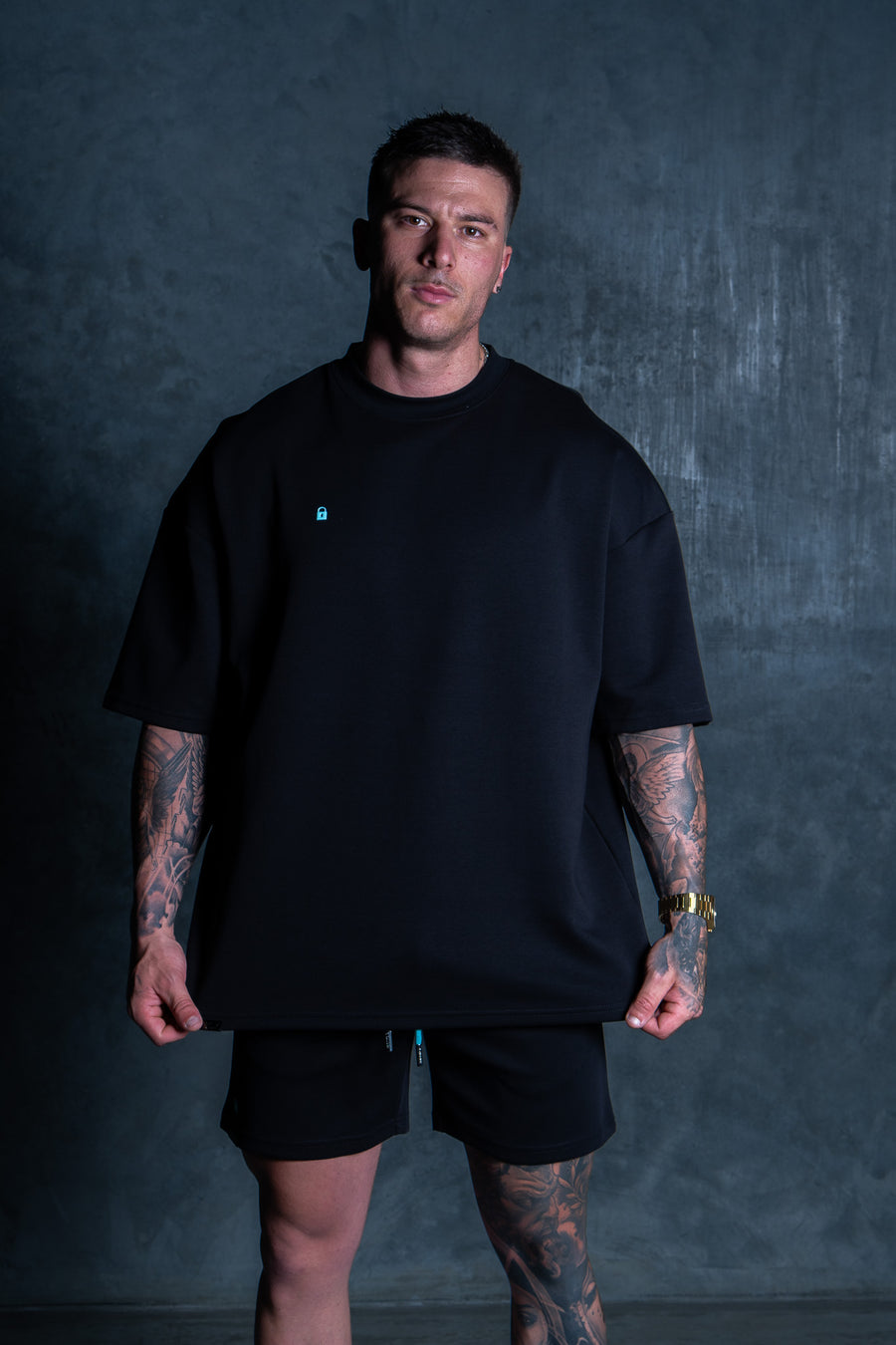 Lil Lock Tee - Black Ft. Baby Blue