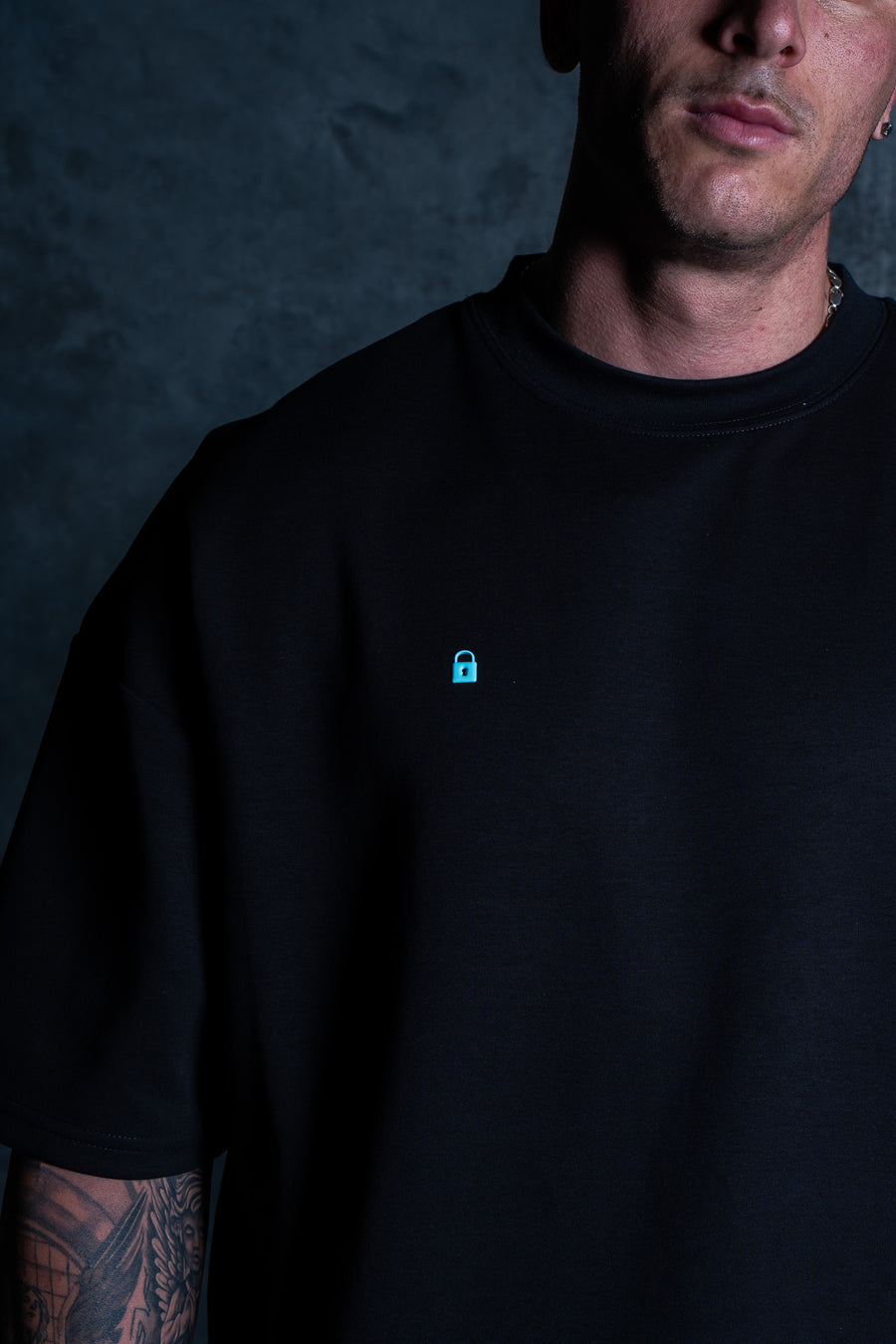 Lil Lock Tee - Black Ft. Baby Blue