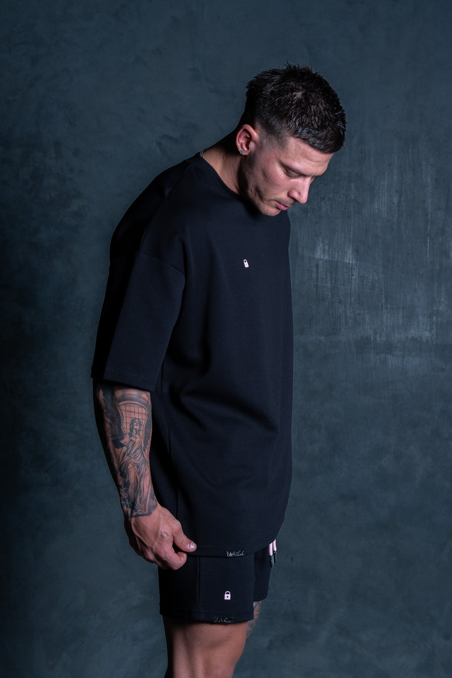 Lil Lock Tee - Black Ft. Rose