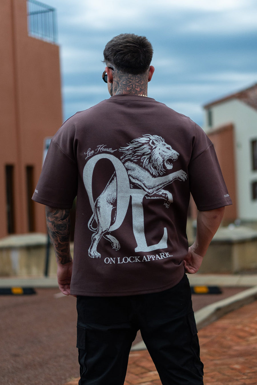 LION HEARTED TEE - CHOCOLATE - TEESOn Lock Apparel