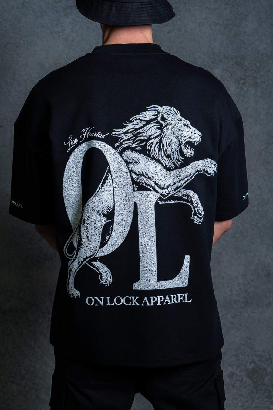 LION HEARTED TEE - PITCH BLACK - TEESOn Lock Apparel