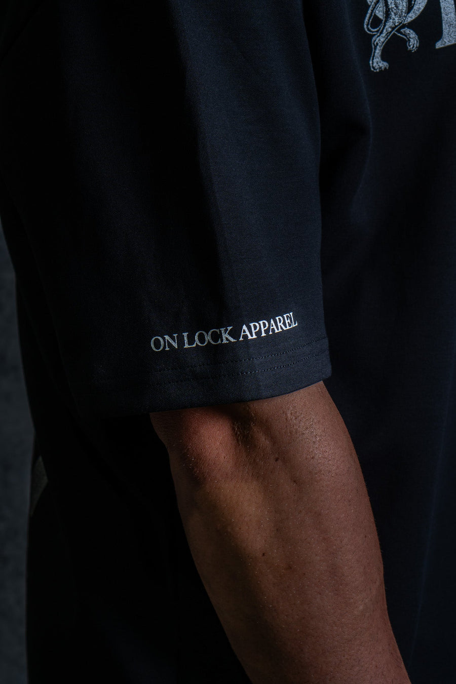 LION HEARTED TEE - PITCH BLACK - TEESOn Lock Apparel