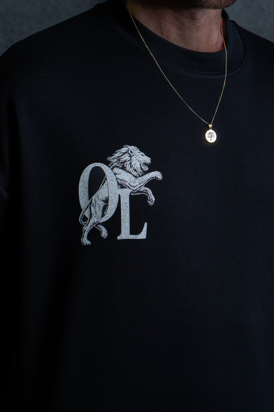 LION HEARTED TEE - PITCH BLACK - TEESOn Lock Apparel
