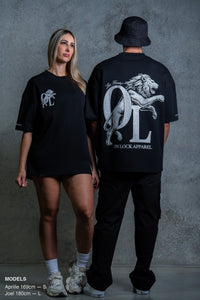 LION HEARTED TEE - PITCH BLACK