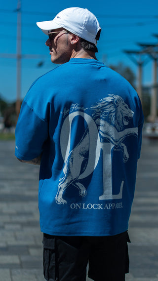 LION HEARTED TEE - ROYAL BLUE - TEESOn Lock Apparel35751856466289
