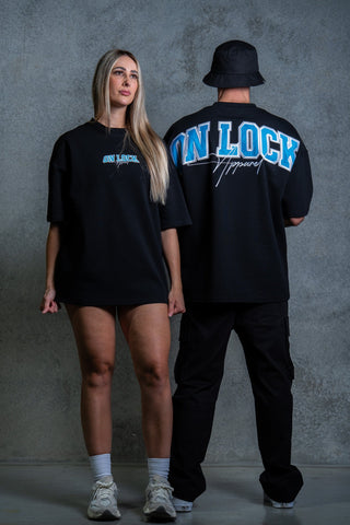 MONOLITH TEE - BLACK FT. ARCTIC BLUE - TEESOn Lock Apparel