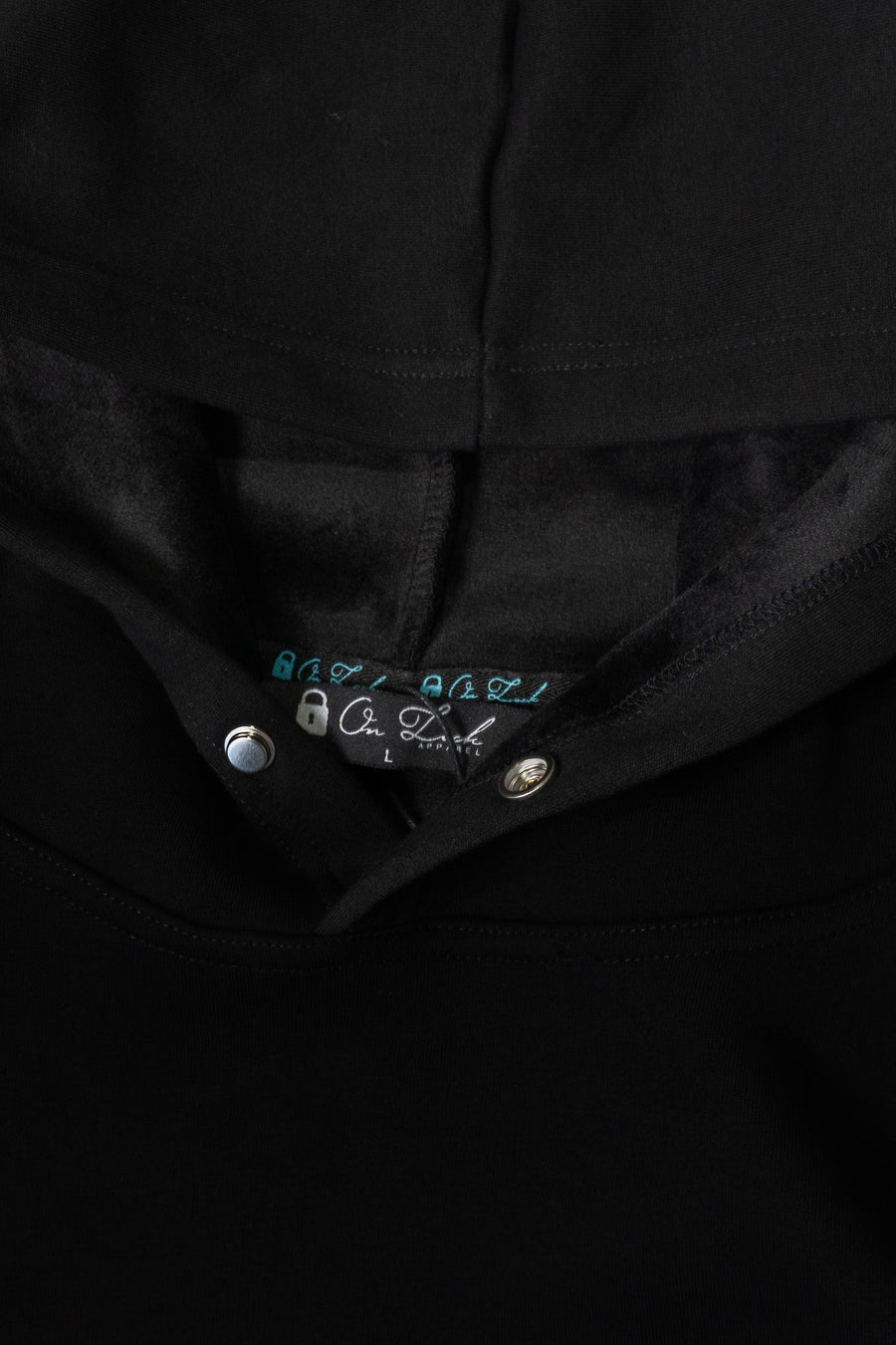 OL SERIES HOODIE - PITCH BLACK FT. ARCTIC BLUE - On Lock Apparel XS HOODIES