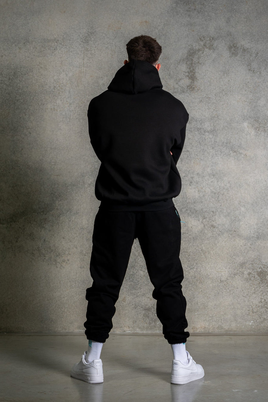 OL SERIES HOODIE - PITCH BLACK FT. ARCTIC BLUE - On Lock Apparel XS HOODIES