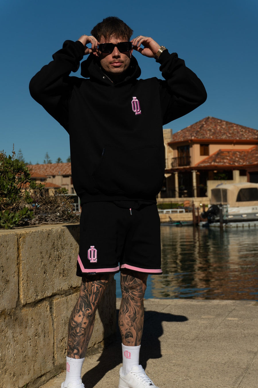 OL SERIES HOODIE - PITCH BLACK FT. PINK - HOODIESOn Lock Apparel