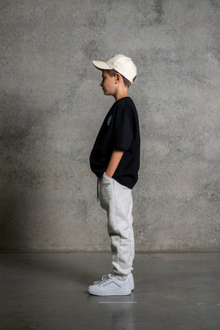 OL SERIES KIDS TEE - PITCH BLACK FT. ARCTIC BLUE - On Lock Apparel 6 TEES