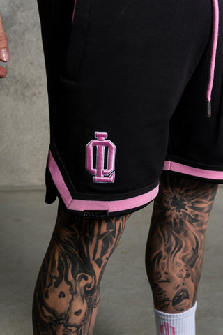 OL SERIES SHORTS - PITCH BLACK FT. PINK - On Lock Apparel XS SHORTS