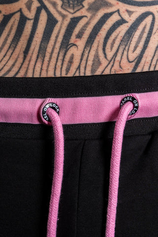 OL SERIES SHORTS - PITCH BLACK FT. PINK - On Lock Apparel XS SHORTS