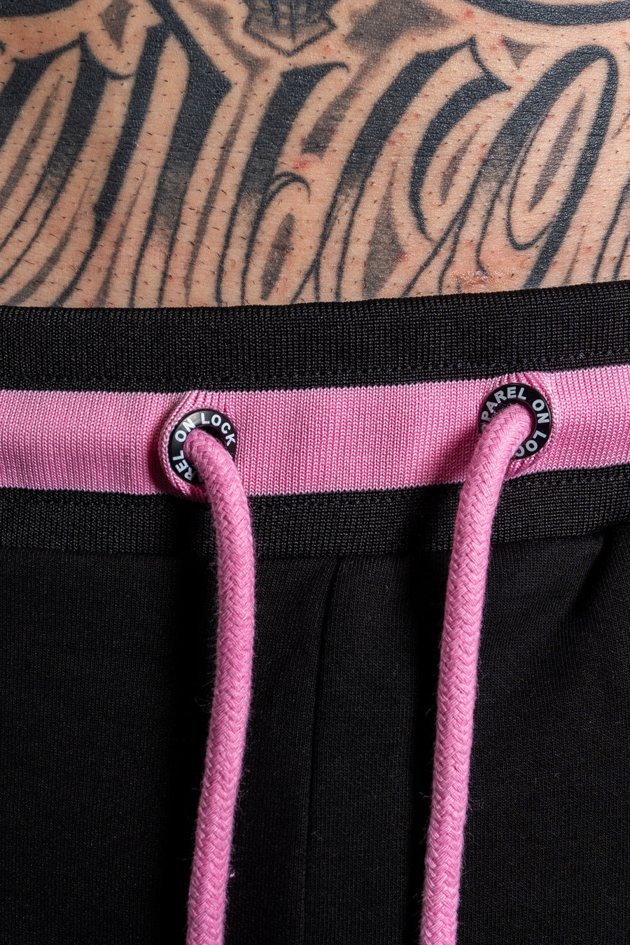 OL SERIES SHORTS - PITCH BLACK FT. PINK - On Lock Apparel XS SHORTS