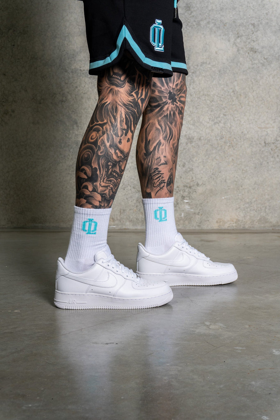 OL SERIES SOCKS - WHITE FT. ARCTIC BLUE - On Lock Apparel Default Title ACCESSORIES
