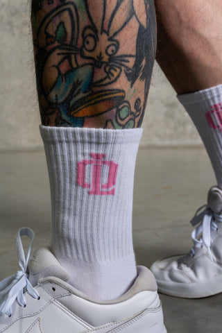 OL SERIES SOCKS - WHITE FT. PINK - On Lock Apparel Default Title ACCESSORIES