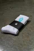 OL SERIES SOCKS - WHITE FT. ARCTIC BLUE