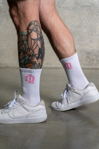 OL SERIES SOCKS - WHITE FT. PINK - On Lock Apparel Default Title ACCESSORIES