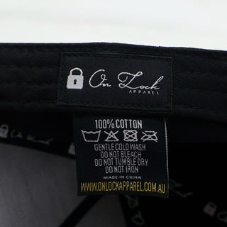 OL SERIES STRAP BACK - PITCH BLACK FT. ARCTIC BLUE - On Lock Apparel Default Title HEADWEAR