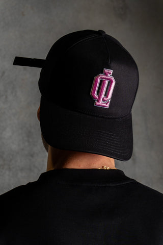 OL SERIES STRAP BACK - PITCH BLACK FT. PINK - On Lock Apparel Default Title HEADWEAR