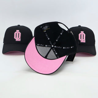 OL SERIES STRAP BACK - PITCH BLACK FT. PINK - On Lock Apparel Default Title HEADWEAR