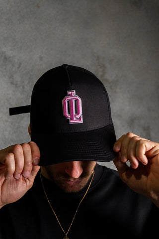 OL SERIES STRAP BACK - PITCH BLACK FT. PINK - On Lock Apparel Default Title HEADWEAR