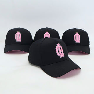 OL SERIES STRAP BACK - PITCH BLACK FT. PINK - On Lock Apparel Default Title HEADWEAR