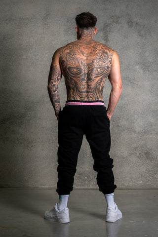 OL SERIES SWEATPANTS - PITCH BLACK FT. PINK - On Lock Apparel XS SWEATPANTS