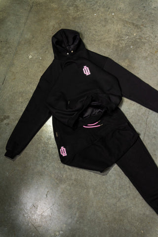 OL SERIES SWEATPANTS - PITCH BLACK FT. PINK - On Lock Apparel XS SWEATPANTS