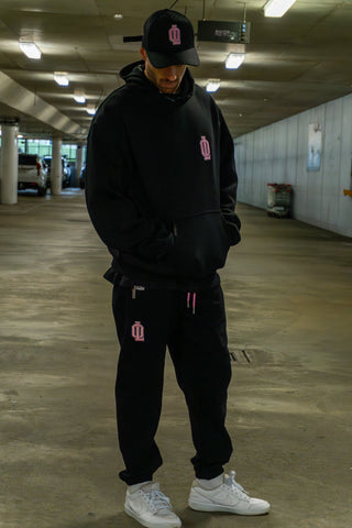 OL SERIES SWEATPANTS - PITCH BLACK FT. PINK - On Lock Apparel XS SWEATPANTS